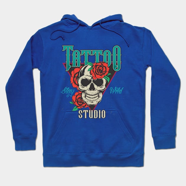 Tattoo Studio Stay Wild Cool Design Hoodie by Hariolf´s Mega Store